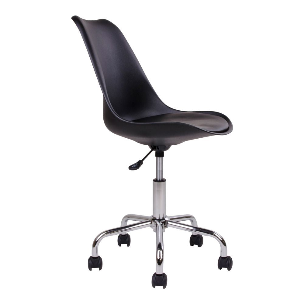 Stavanger Office chair in black with chrome legs