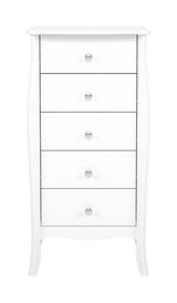 Baroque Chest narrow with 5 drawers, White