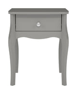 Baroque nightstand with 1 drawer, Gray