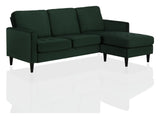 Strummer 3-seater sofa with chaise longue, Green