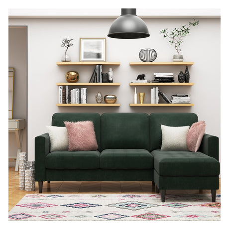 Strummer 3-seater sofa with chaise longue, Green