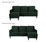 Strummer 3-seater sofa with chaise longue, Green