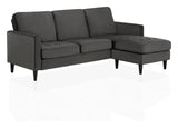 Strummer 3-seater sofa with chaise longue, Coke gray