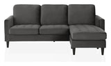 Strummer 3-seater sofa with chaise longue, Coke gray