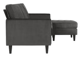 Strummer 3-seater sofa with chaise longue, Coke gray