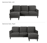 Strummer 3-seater sofa with chaise longue, Coke gray