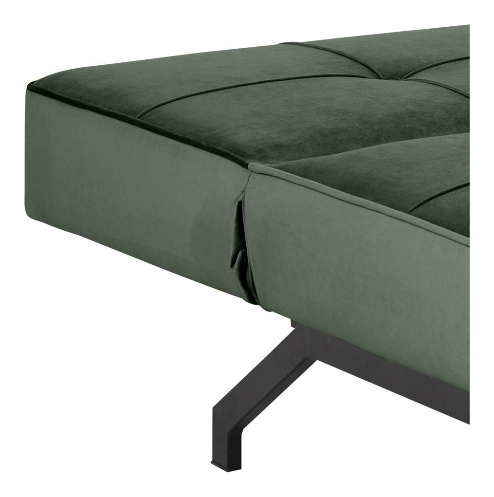 Sweem Sofa bed, Forest green velvet/Black metal