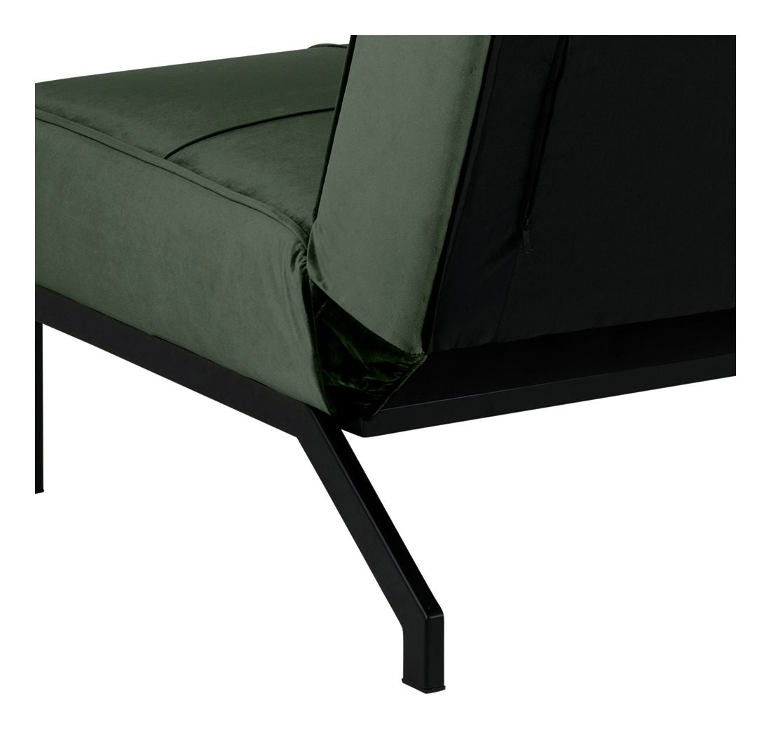 Sweem Sofa bed, Forest green velvet/Black metal