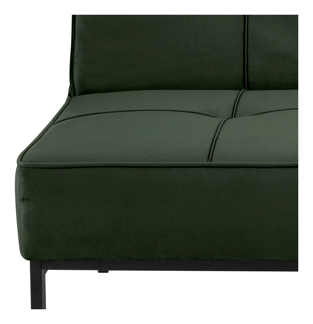 Sweem Sofa bed, Forest green velvet/Black metal