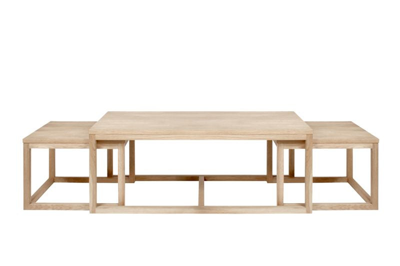 Tau Coffee Table Set 120x60, White Pigmented