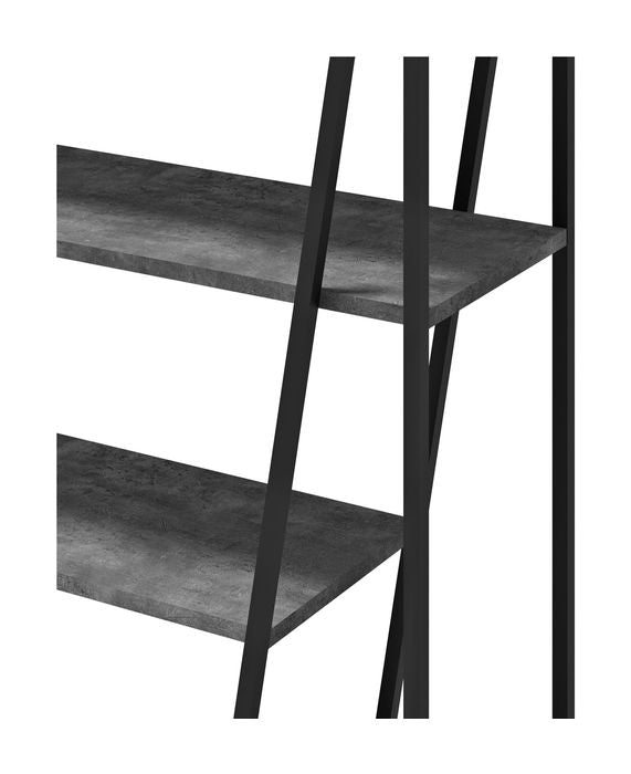 Albi Bookshelf, Concrete/Black Metal, 120x38x197