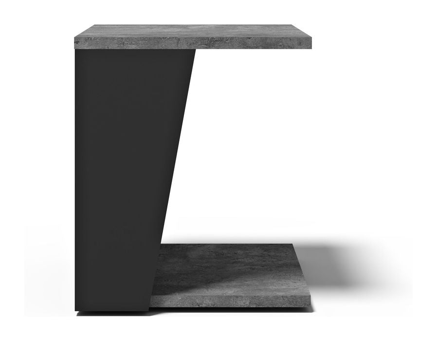 Albi Side Table, Concrete/Black, 40x40x46