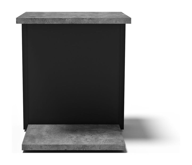 Albi Side Table, Concrete/Black, 40x40x46