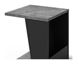 Albi Side Table, Concrete/Black, 40x40x46