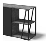 Albi Sideboard, Concrete/Black Metal, 190x45x81