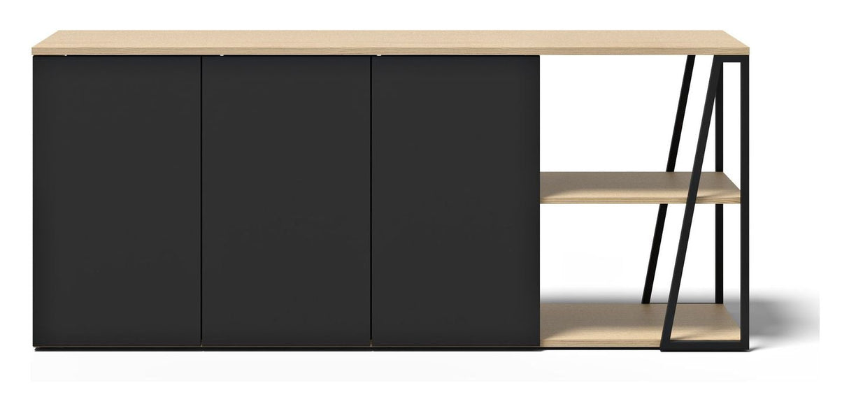 Albi Sideboard, Light Oak/Black Metal, 190x45x81