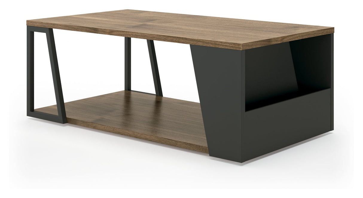 Albi Coffee Table, 55x100, Walnut Define/Black