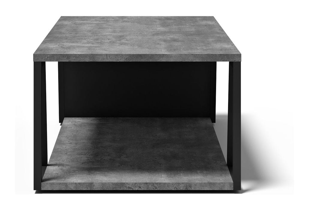 Albi Coffee Table, Concrete/Black Metal, 100x55x36