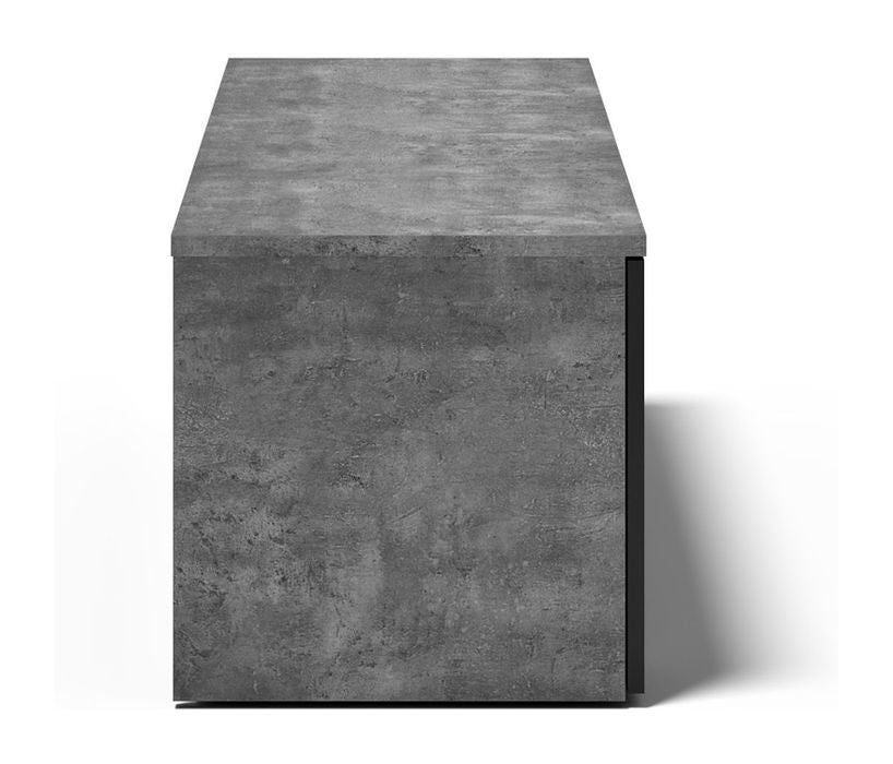 Albi TV Table 145, Concrete/Black Metal, 145x45x45