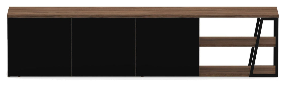 Albi TV Table 190, Walnut/Black Metal, 190x45x45