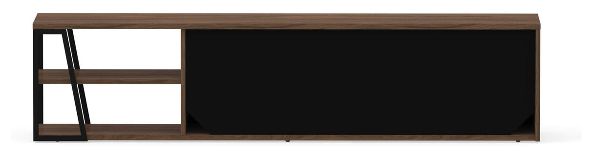 Albi TV Table 190, Walnut/Black Metal, 190x45x45