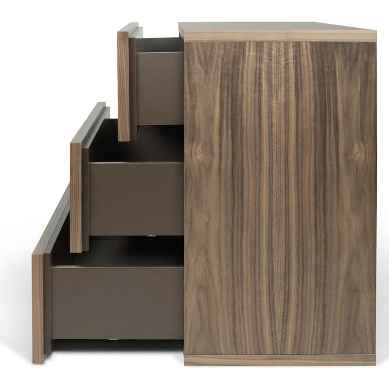 Temahome Aurora Chest - Walnut w/3 drawers