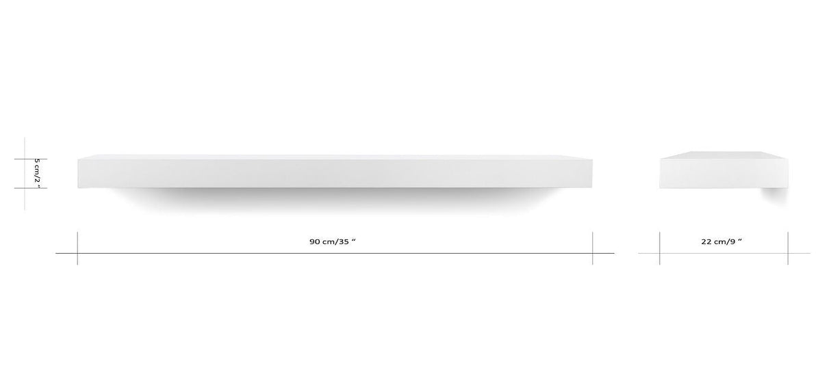 Temahome Balda Floating shelf, matte white, 90x22