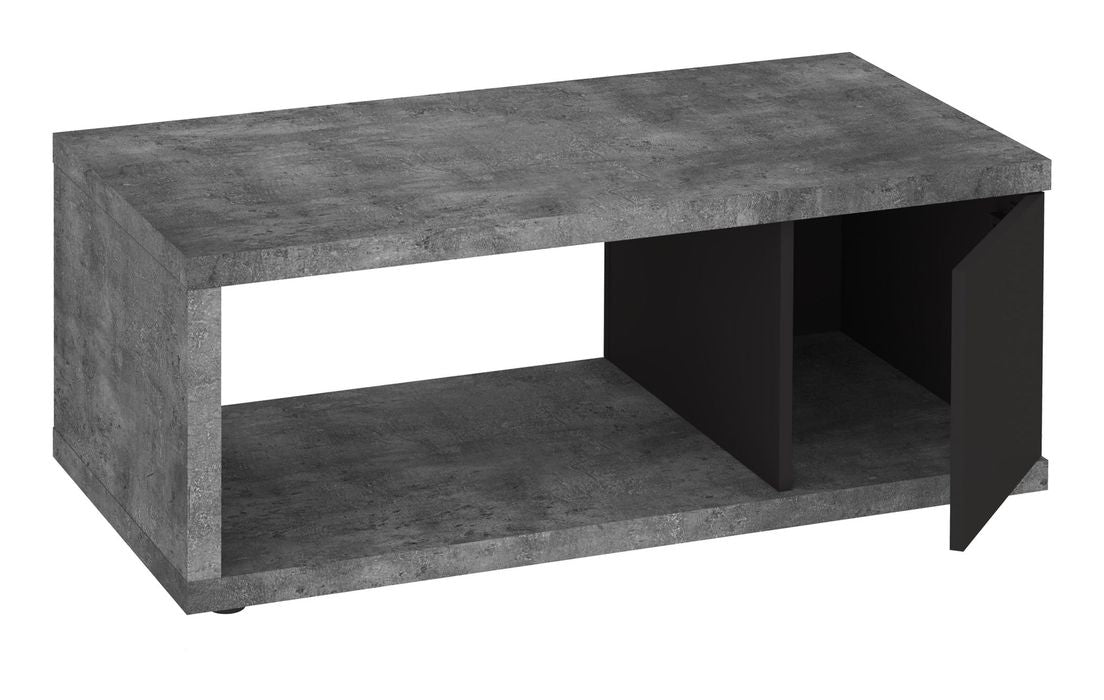 Berlin Coffee Table, Concrete/Black, 105x55x44