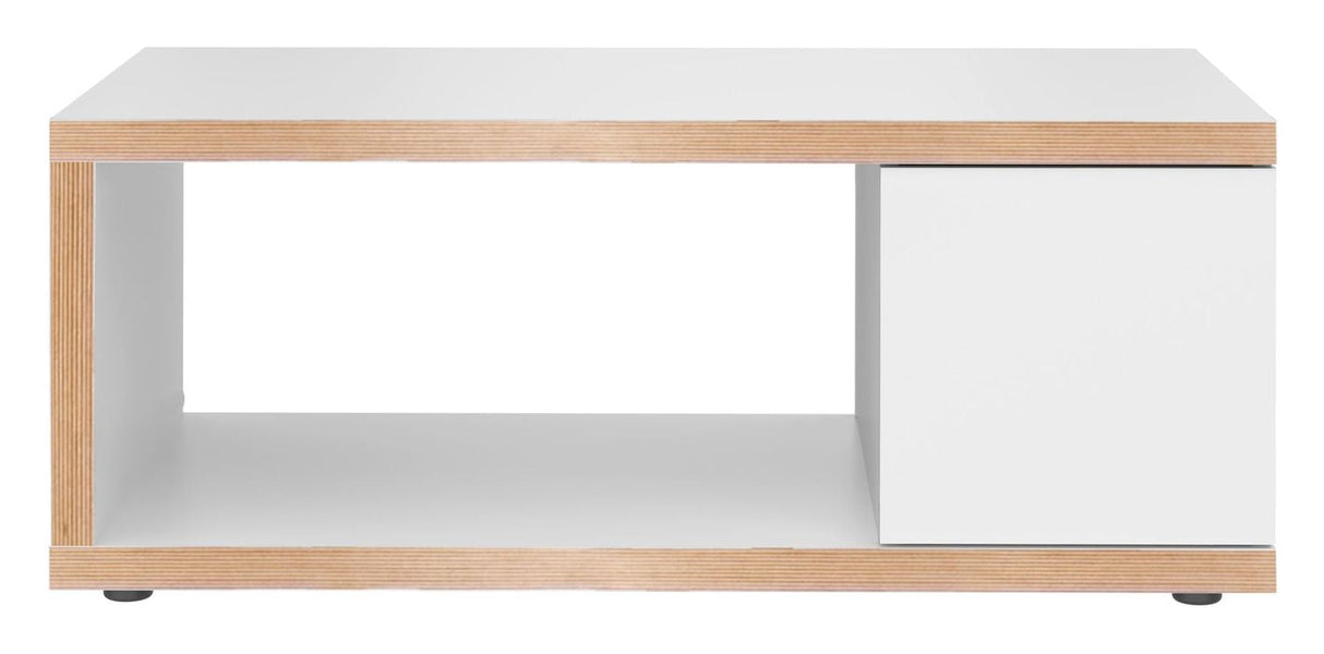 Berlin Coffee Table, White/Plywood, 105x55x44