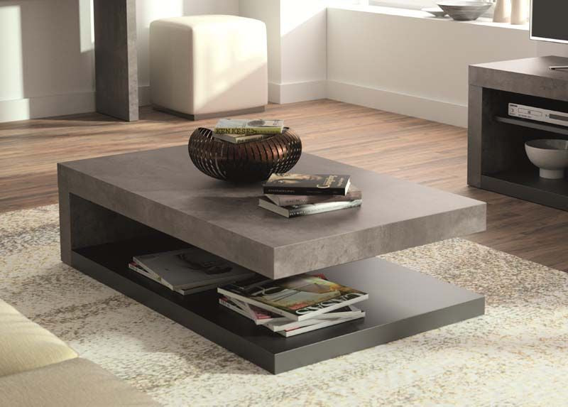 Theme Home Detroit Coffee Table - Gray Concrete Look