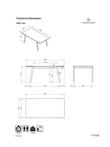 Operating Dining table 200, Oak veneer/Black Legs, 200x100x75