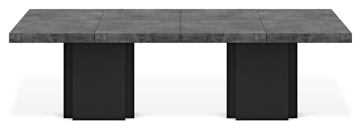 Dusk Dining table, 262x130, Concrete gray melamine/Matte black