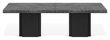 Dusk Dining table, 262x130, Concrete gray melamine/Matte black