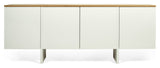 Edge Sideboard with 4 doors, Matte white/Oak veneer top