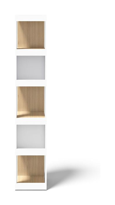 Ella Rack 40 High, Light Oak Melamine/White, 40x34x188