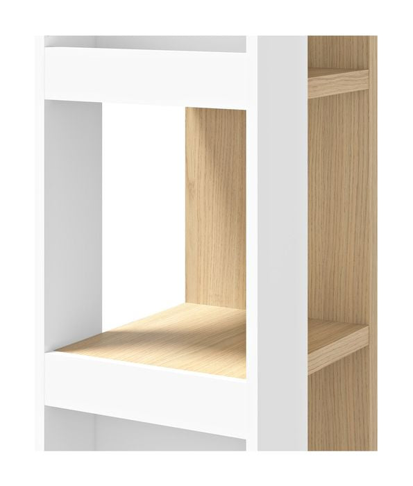 Ella Rack 40 High, Light Oak Melamine/White, 40x34x188