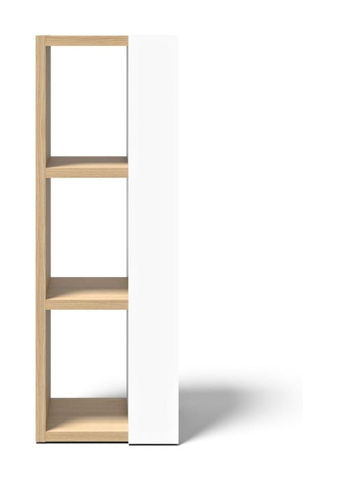 Ella Rack 40 Low, Light Oak Melamine/White, 40x34x114