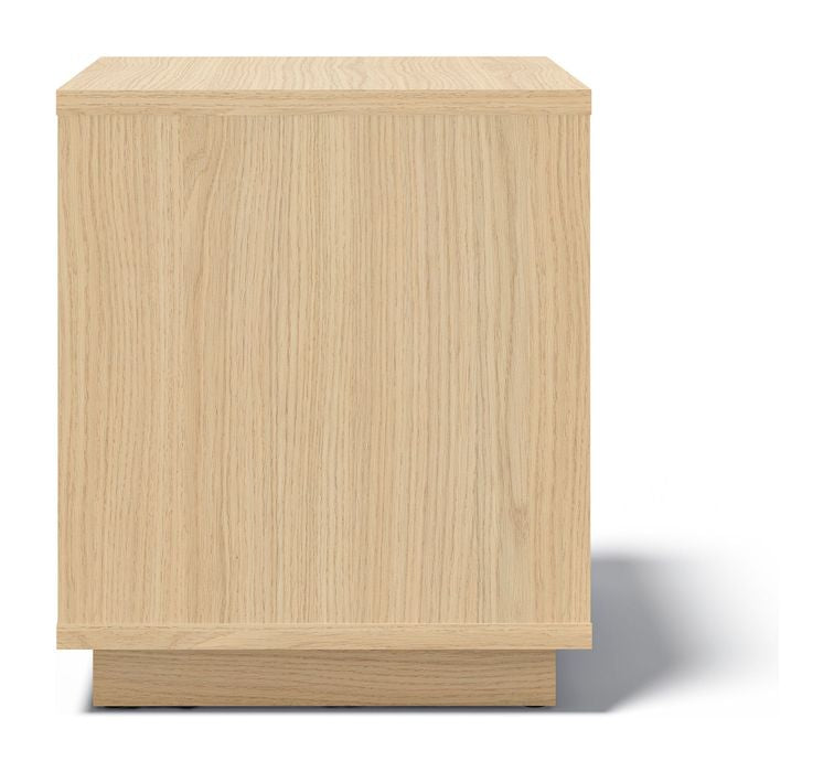 Ella Side Table 40, Light Oak Melamine/White, 40x40x47