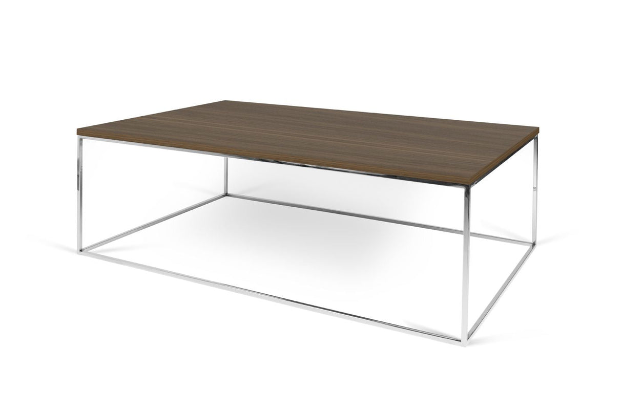 Temahome Gleam 120 Coffee Table - Walnut/Chrome