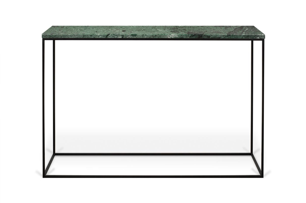 Gleam Console table with black base, Green Marble, 76x120