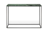 Gleam Console table with black base, Green Marble, 76x120