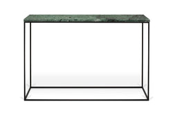 Gleam Console table with black base, Green Marble, 76x120