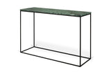 Gleam Console table with black base, Green Marble, 76x120