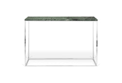 Gleam Console table with white base, Green Marble, 76x120