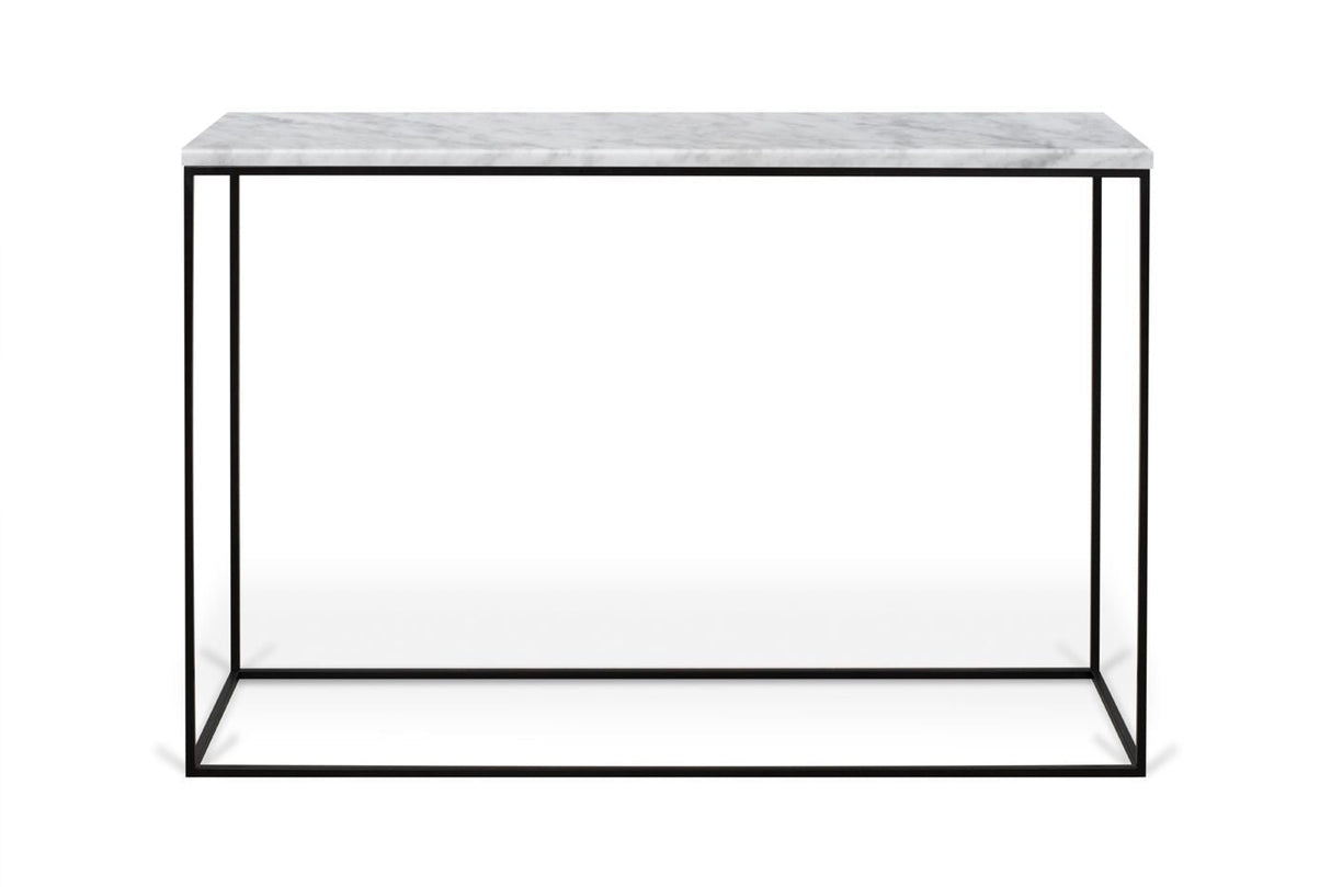 Gleam Console table with black base, White marble