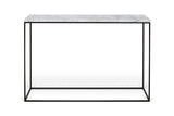 Gleam Console table with black base, White marble