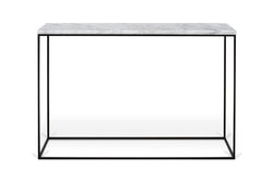 Gleam Console table with black base, White marble