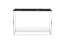 Gleam Console table with white base, Black Marble