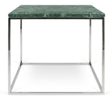 Temahome Gleam Side table - Green marble, chrome frame 50 cm