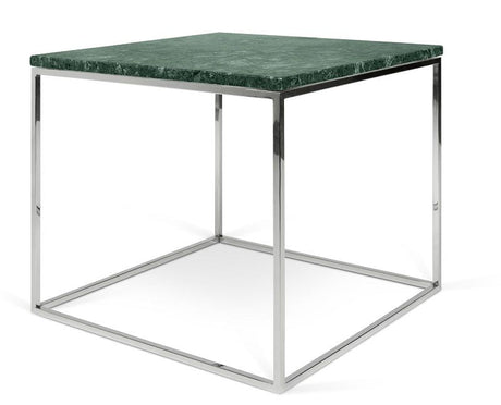 Temahome Gleam Side table - Green marble, chrome frame 50 cm